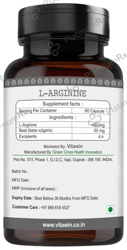 Vitawin L-Arginine Vegetarian Capsule with Beet