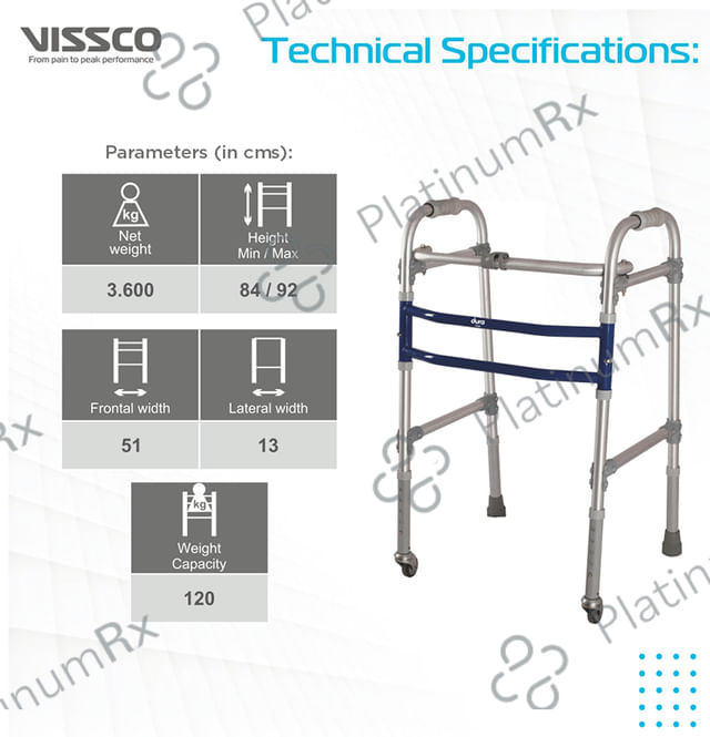 Vissco 2902 Dura Max Walker with Wheel Universal Grey