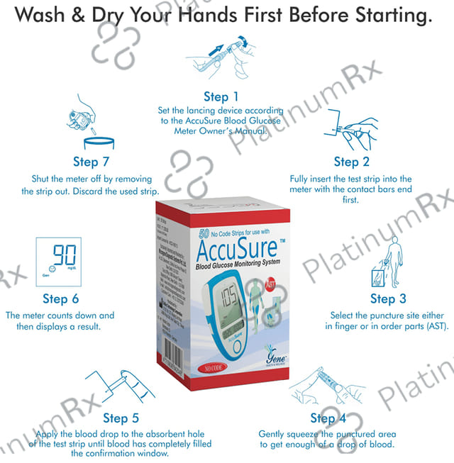 AccuSure Blood Glucose Test Strip