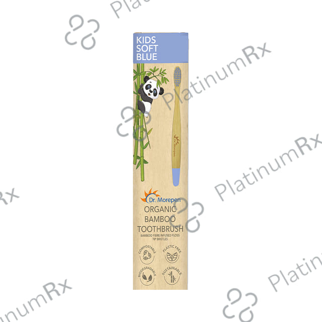 Dr. Morepen Organic Bamboo Toothbrush Kids Soft Blue