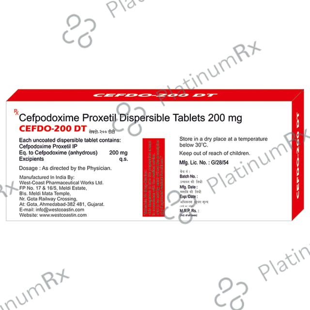 Cefdo 200mg DT Tablet 10s