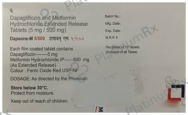 Dapaone M 5/500mg Tablet ER 10s