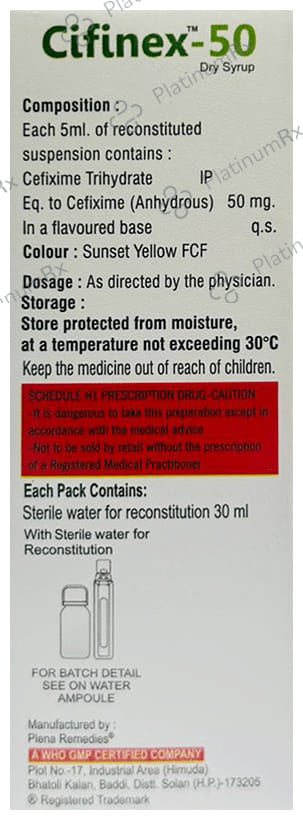 Cifinex 50 Dry Syrup Orange