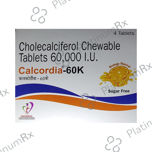 Calcordia 60K Chewable Tablet Orange Sugar Free