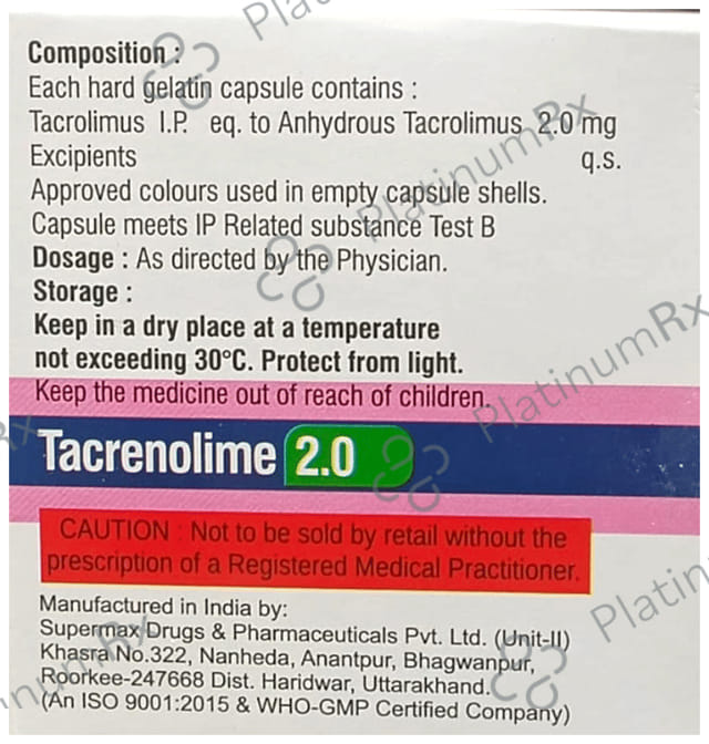 Tacrenolime 2mg Capsule 10s