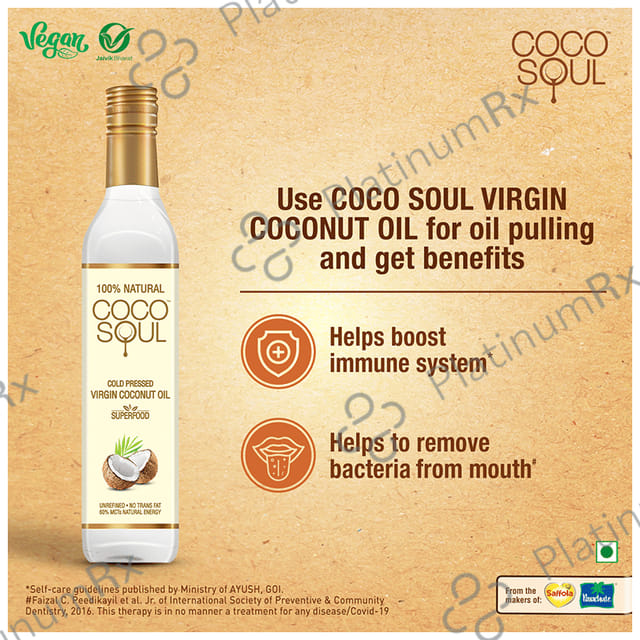 Coco Soul 100% Cold Pressed Virgin Coconut Oil 500 ml