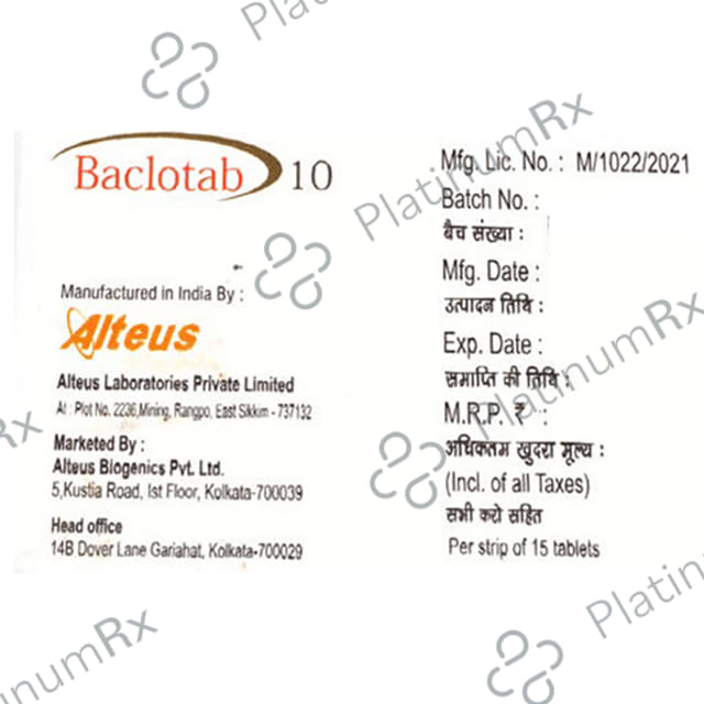 BacloTab 10mg Tablet 15s