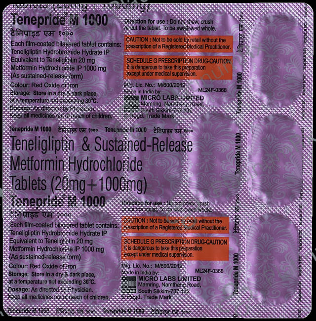 Tenepride M 1000/20mg Tablet SR 15s