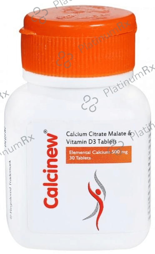 Calcinew 500mg/2000IU Tablet 30s
