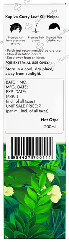 Kapiva Curry Leaf Grey Control Hair Oil