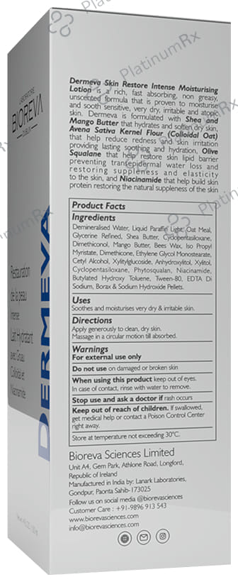 Bioreva Dermeva Skin Restore Intense Moisturising Lotion 100ml