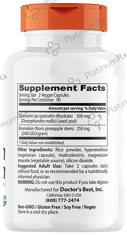 Doctor's Best Quercetin Bromelain - Veggie Capsule for Immunity