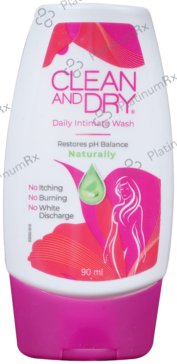 Clean and Dry Women's Daily Intimate Wash - Restores pH Balance 90 ml