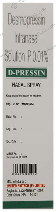 Dpressin 0.1mg Nasal Spray 5ml