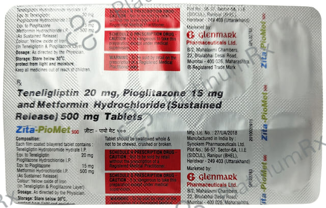 Zita Piomet 500mg Tablet SR 10s