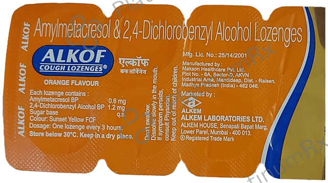 Alkof Orange Cough Lozenges 10s