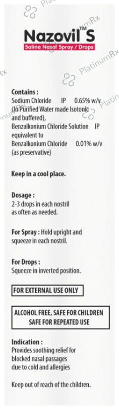 Nazovil S Saline Nasal Solution 10ml