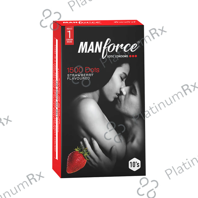Manforce 1500 Dots Xotic Strawberry Flavour Condom 10s