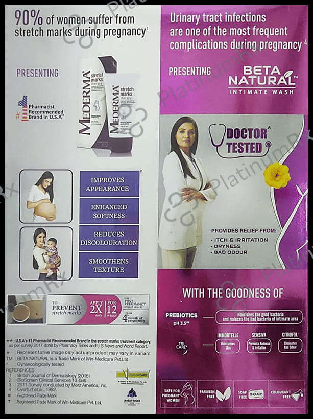 Mederma Stretch Marks Cream with Beta Natural Intimate Wash 25gm