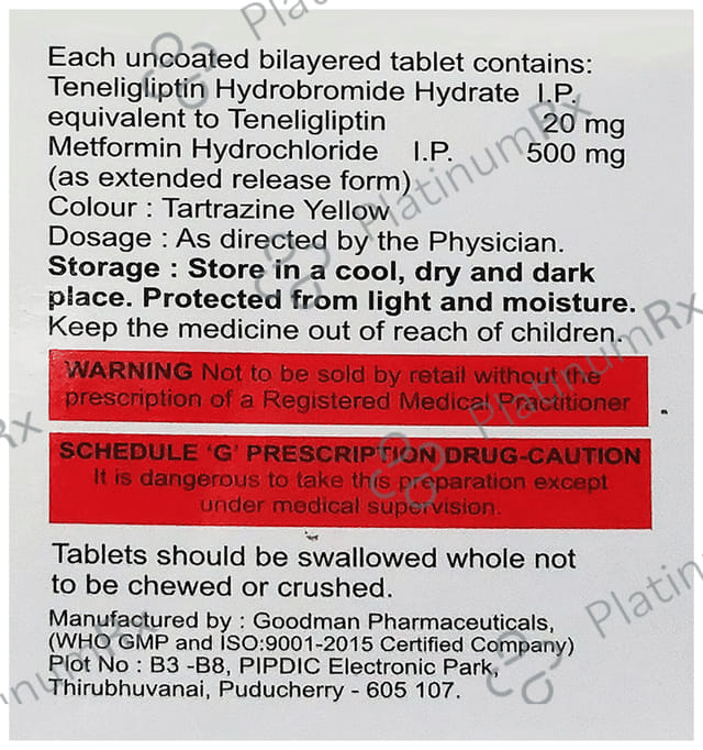 Diaten M 500mg/20mg Tablet