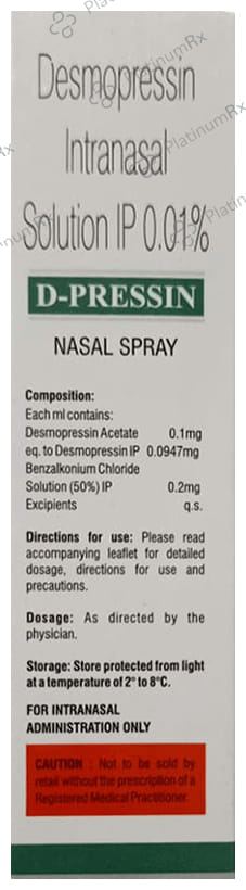Dpressin 0.1mg Nasal Spray 5ml