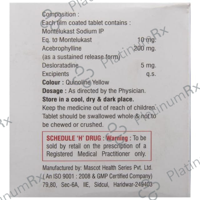 Abrophyll DM 200/5/10mg Tablet 10s