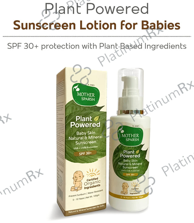 Mother Sparsh Baby Skin Natural & Mineral Sunscreen SPF 30+ Lotion 100gm