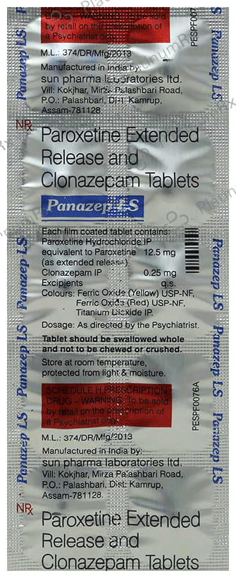 Panazep LS 12.5mg/0.25mg Tablet
