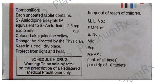 S Amlosafe 2.5mg Tablet 10s