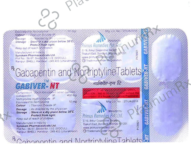Gabiver NT 400/10mg Tablet 10s