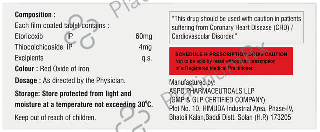 Aspocox TH 60mg/4mg Tablet
