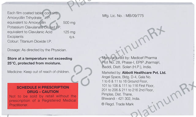 Amoxyclav 625mg Tablet 10s
