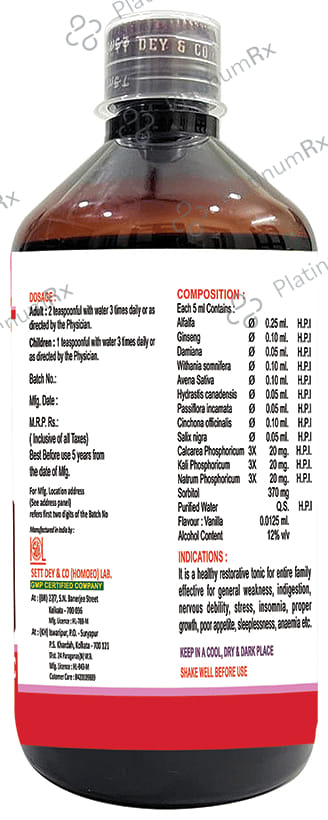 Sett Dey Alfaging Plus Sugar Free 450 ml