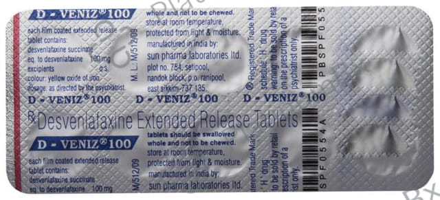 D Veniz 100mg Tablet ER 10s