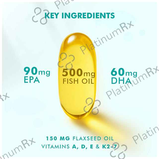 Dr. Morepen Omega 3 Deep Sea Fish Oil 500 mg with DHA & EPA for Heart, Brain & Joints