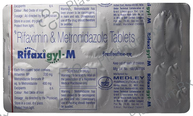 Rifaxigyl M 400/200mg Tablet 10s