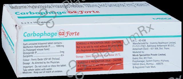 Carbophage G 2/1000mg Forte Tablet PR 10s