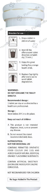 Shriska Vitamin C & Zinc Effervescent Tablet Sugar Free Orange