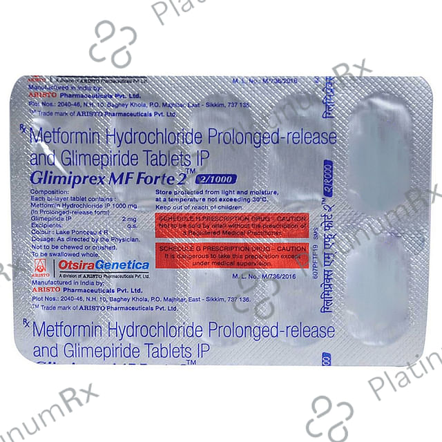 Glimiprex MF Forte 2/1000mg Tablet PR 10s