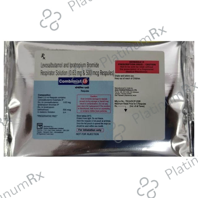 Combimist LD 500mcg/0.63mg Respules 5X2.5ml