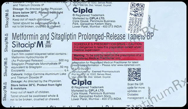 Sitacip M 50/500mg Tablet ER 10s