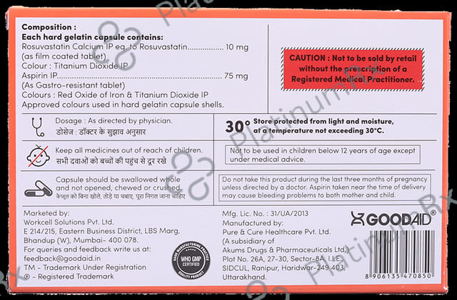 Aidrovastatin A 75/10mg Capsule 10s