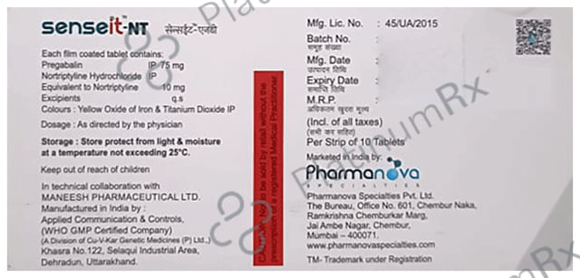 Senseit NT 10/75mg Tablet 10s