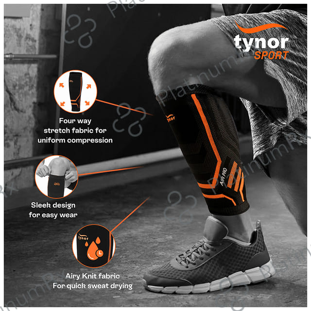Tynor Calf and Shin Support Air Pro Black & Green XL