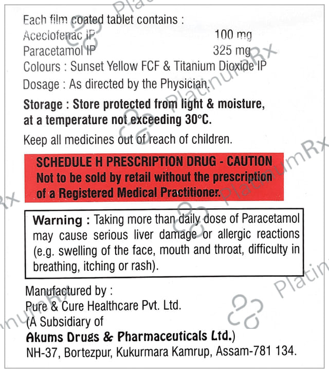 Achepamol 100/325mg Tablet 10s