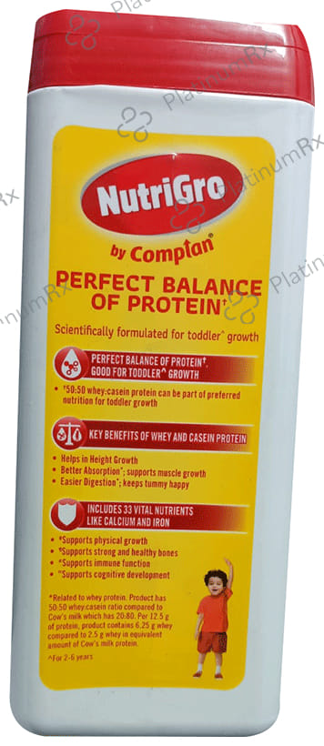Nutrigro By Complan Protein 2 to 6 Years Delicious Chocolate Flavour Powder 400gm