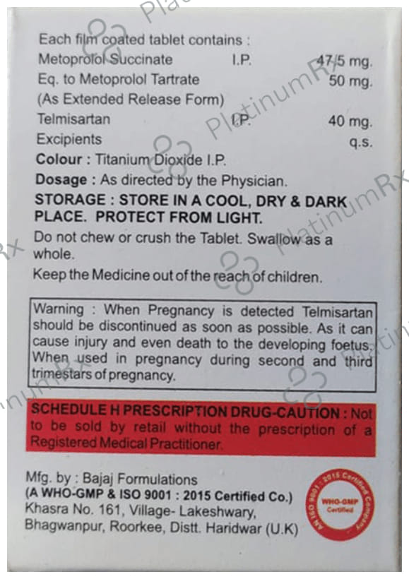 Telmibite MT 40/50mg Tablet ER 10s