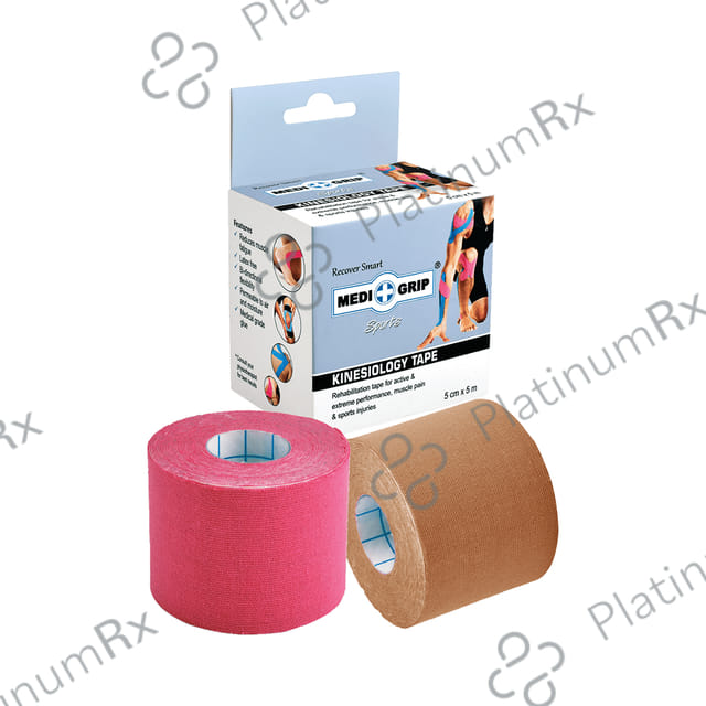 Medigrip Sports Kinesiology Tape 5cm x 5m Brown & Pink