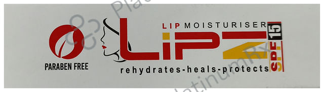 Lipz Lip Moisturiser Paraben Free and SPF 15 Moisturiser 9gm