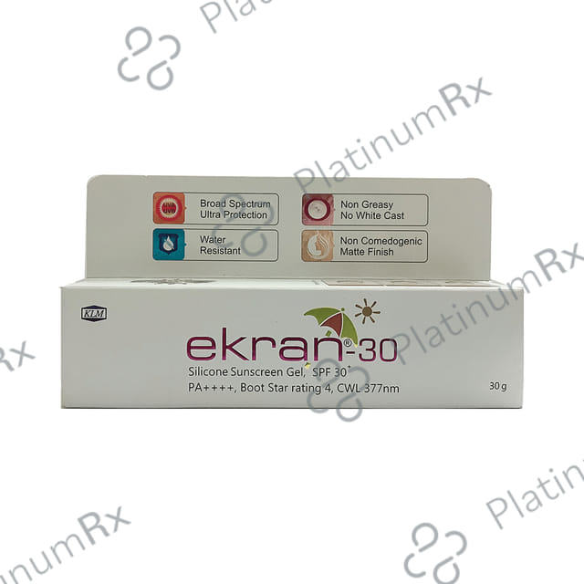 Ekran 30 Silicone SPF 30+ PA +++ Sunscreen Gel 30gm